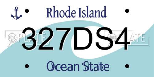 327DS4 Rhode Island License Plate