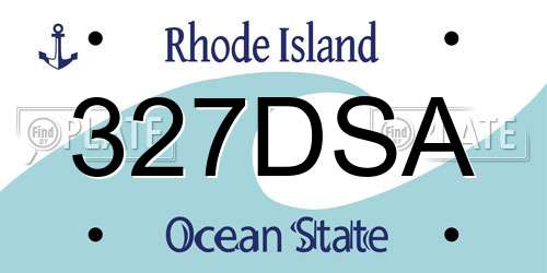 327DSA Rhode Island License Plate