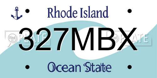 327MBX Rhode Island License Plate