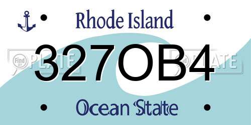327OB4 Rhode Island License Plate