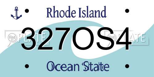 327OS4 Rhode Island License Plate
