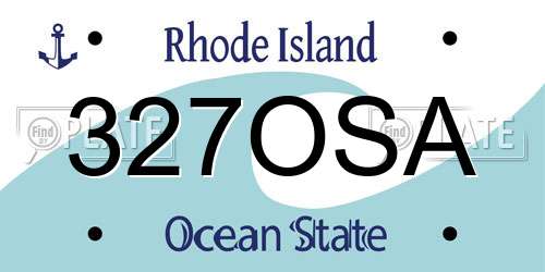 327OSA Rhode Island License Plate