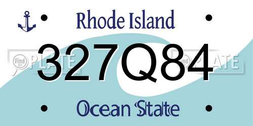 327Q84 Rhode Island License Plate