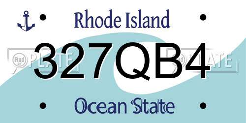 327QB4 Rhode Island License Plate