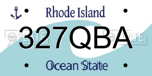 327QBA Rhode Island License Plate