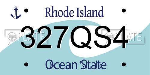 327QS4 Rhode Island License Plate