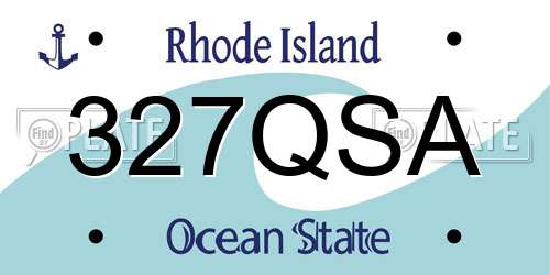327QSA Rhode Island License Plate