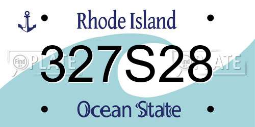 327S28 Rhode Island License Plate