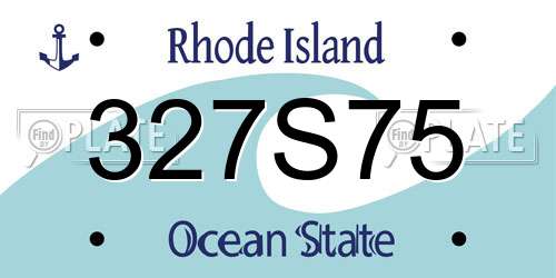 327S75 Rhode Island License Plate