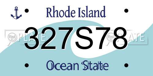 327S78 Rhode Island License Plate