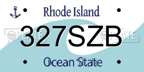 327SZB Rhode Island License Plate