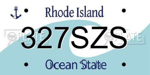 327SZS Rhode Island License Plate