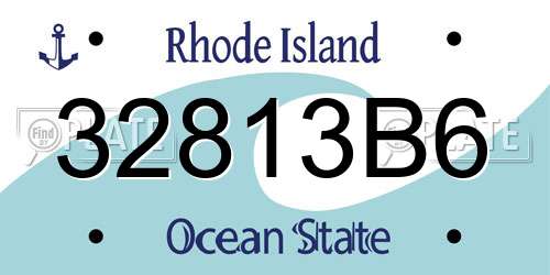 32813B6 Rhode Island License Plate