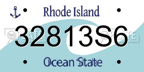 32813S6 Rhode Island License Plate