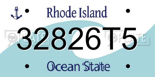 32826T5 Rhode Island License Plate