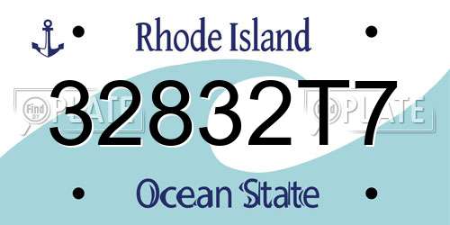 32832T7 Rhode Island License Plate