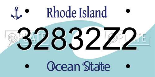 32832Z2 Rhode Island License Plate