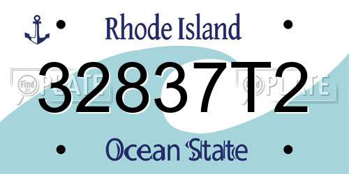 32837T2 Rhode Island License Plate