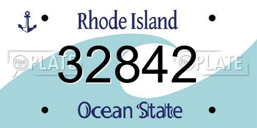 32842 Rhode Island License Plate