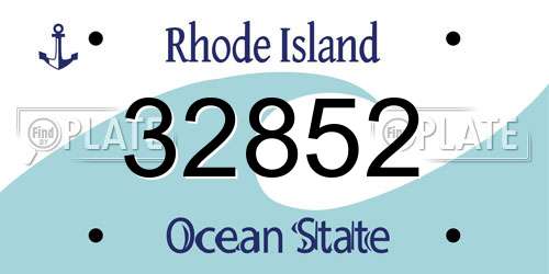 32852 Rhode Island License Plate