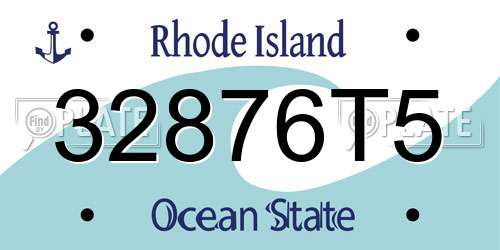 32876T5 Rhode Island License Plate