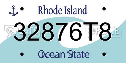 32876T8 Rhode Island License Plate