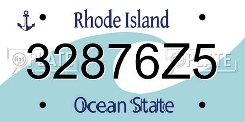 32876Z5 Rhode Island License Plate