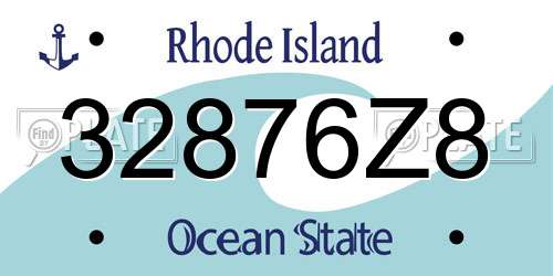 32876Z8 Rhode Island License Plate
