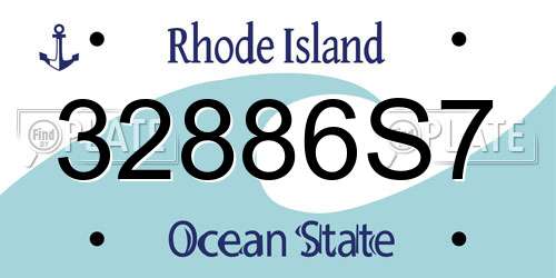 32886S7 Rhode Island License Plate