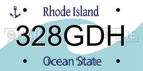 328GDH Rhode Island License Plate