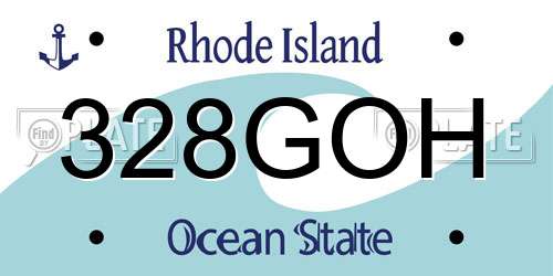 328GOH Rhode Island License Plate