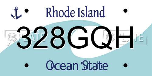 328GQH Rhode Island License Plate