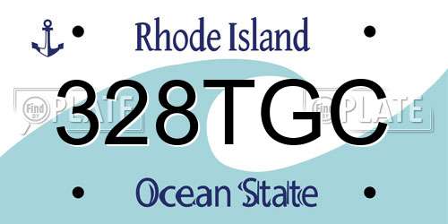 328TGC Rhode Island License Plate