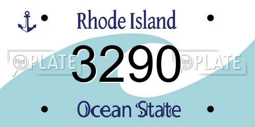 3290 Rhode Island License Plate