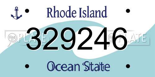 329246 Rhode Island License Plate