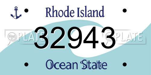 32943 Rhode Island License Plate