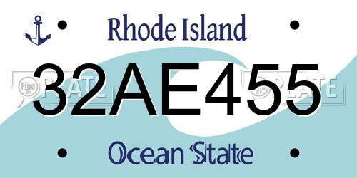 32AE455 Rhode Island License Plate
