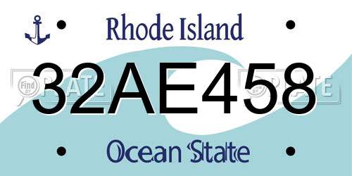 32AE458 Rhode Island License Plate