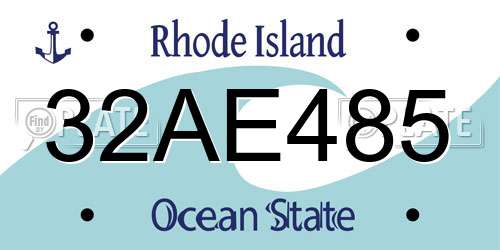 32AE485 Rhode Island License Plate