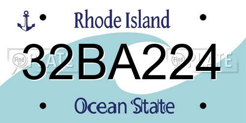 32BA224 Rhode Island License Plate
