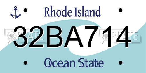 32BA714 Rhode Island License Plate