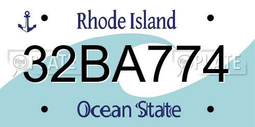 32BA774 Rhode Island License Plate