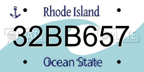 32BB657 Rhode Island License Plate