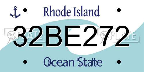 32BE272 Rhode Island License Plate