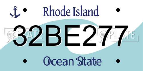32BE277 Rhode Island License Plate