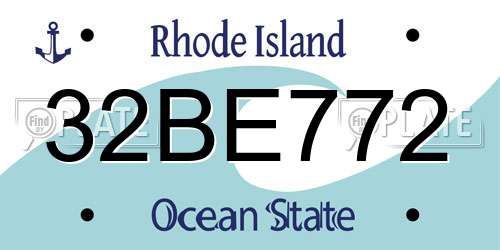 32BE772 Rhode Island License Plate