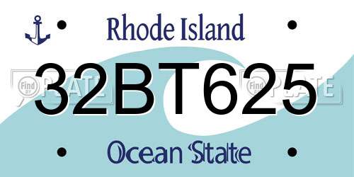 32BT625 Rhode Island License Plate