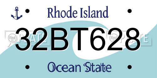 32BT628 Rhode Island License Plate