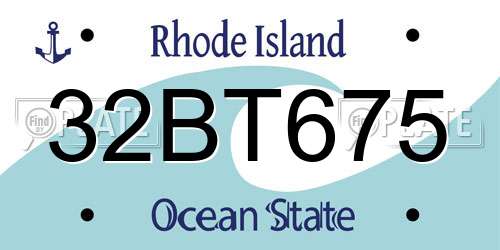 32BT675 Rhode Island License Plate