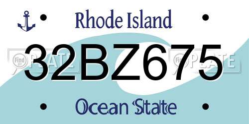 32BZ675 Rhode Island License Plate